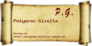 Petyerec Gizella névjegykártya